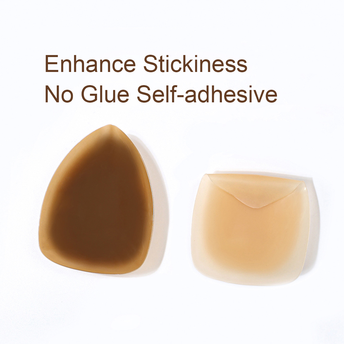 Silicone Bra Adhesive - 再利用可能な接着剤不要の三角形ニップルカバー、見えないブラ、シリコンステッカー、シームレスな胸パッド、粘着性を高めたパッチ