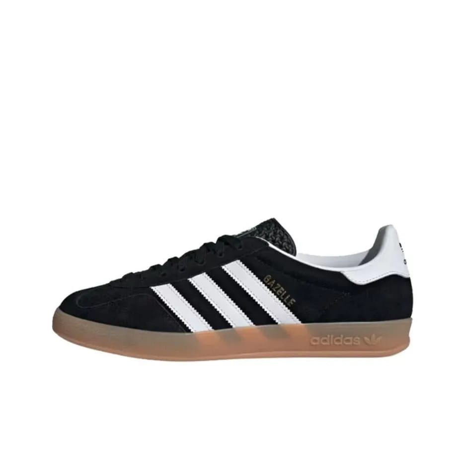 Adidas Shoes Gazelle - アディダス オリジナルス ガゼル インドア スエード、快適で多用途なローカットスニーカー、ユニセックス、ブラック＆ホワイト。
