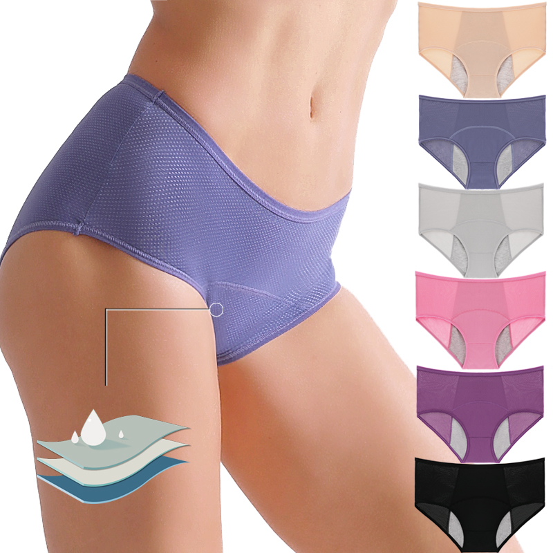Period Panty Absorbent - 女性用生理用下着 ハイウエスト 漏れ防止 生理用パンティー 通気性 再利用可能