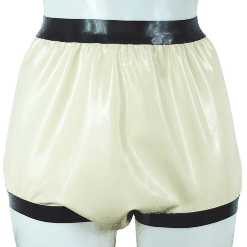 Boyshort Underwear - 透明で黒のセクシーなラテックスおむつショーツゴムボーイショーツパンツ下着パンツブリーフコスプレ