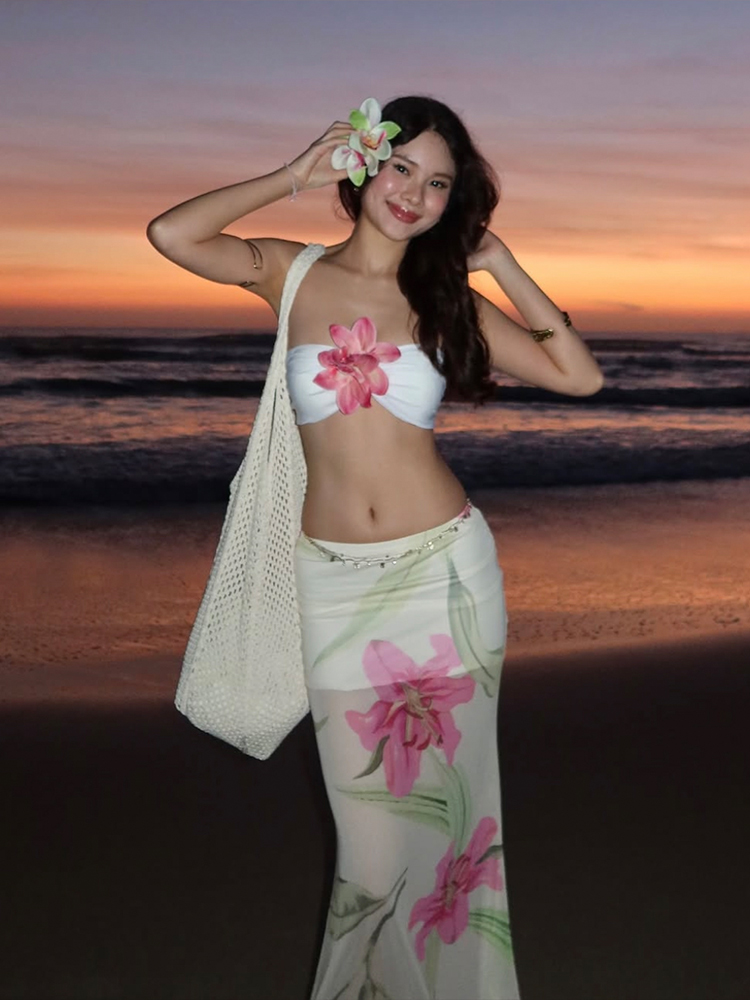 Nibber Pretty 女性 2 点セット 3D 花バン - Strapless Bra Backless のレビューと価格